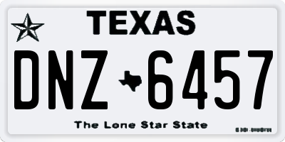 TX license plate DNZ6457
