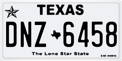 TX license plate DNZ6458