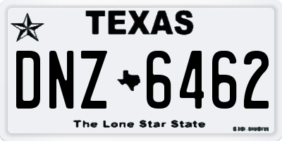 TX license plate DNZ6462