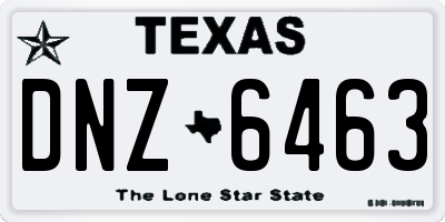 TX license plate DNZ6463
