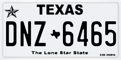 TX license plate DNZ6465