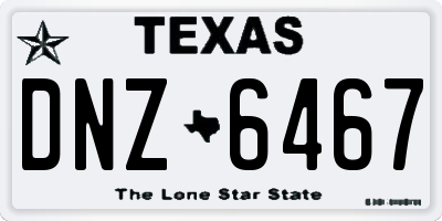 TX license plate DNZ6467