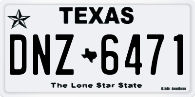 TX license plate DNZ6471