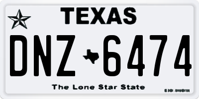 TX license plate DNZ6474