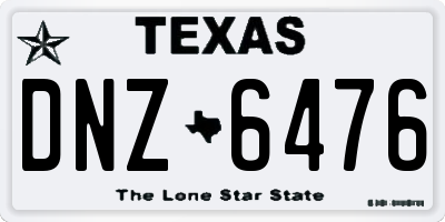 TX license plate DNZ6476