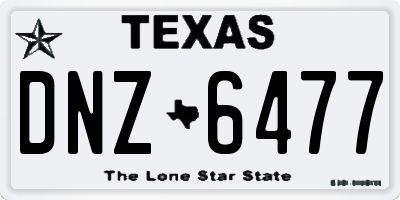 TX license plate DNZ6477