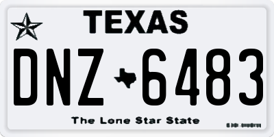 TX license plate DNZ6483