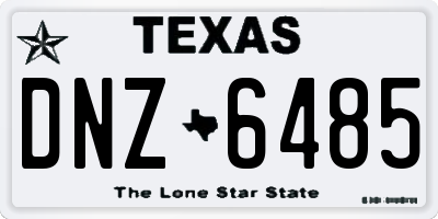 TX license plate DNZ6485