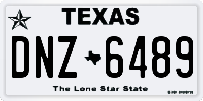 TX license plate DNZ6489