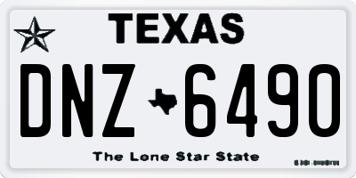 TX license plate DNZ6490