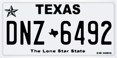TX license plate DNZ6492