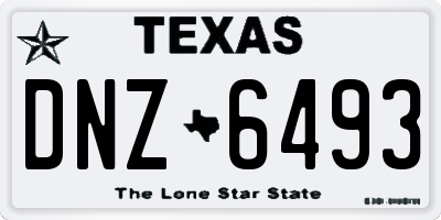 TX license plate DNZ6493