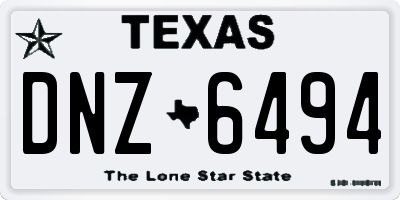 TX license plate DNZ6494