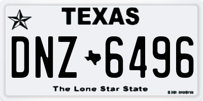 TX license plate DNZ6496