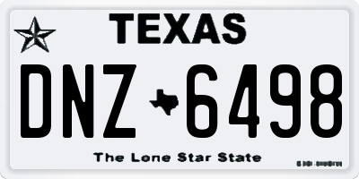 TX license plate DNZ6498