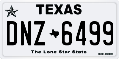 TX license plate DNZ6499