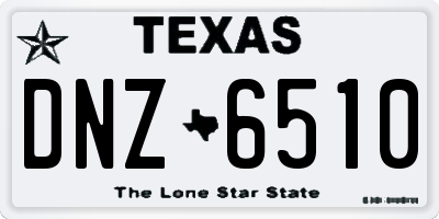 TX license plate DNZ6510