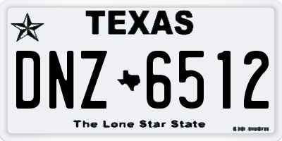 TX license plate DNZ6512