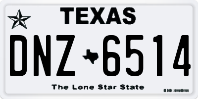 TX license plate DNZ6514