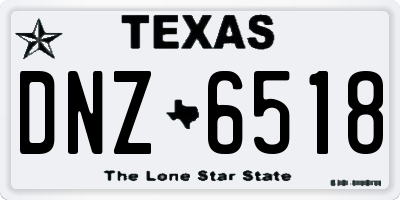 TX license plate DNZ6518