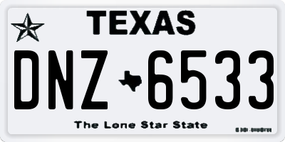 TX license plate DNZ6533