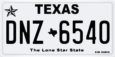 TX license plate DNZ6540