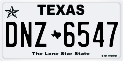 TX license plate DNZ6547