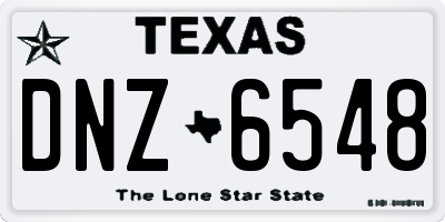 TX license plate DNZ6548