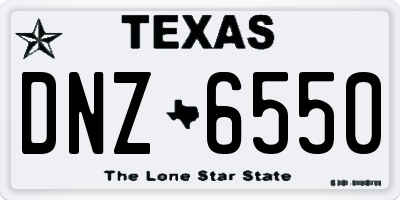 TX license plate DNZ6550