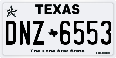 TX license plate DNZ6553