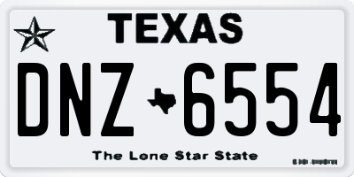 TX license plate DNZ6554