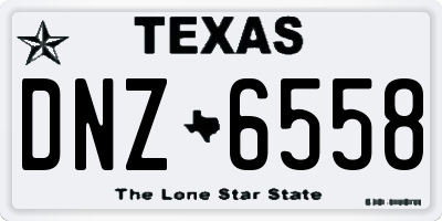 TX license plate DNZ6558