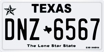 TX license plate DNZ6567