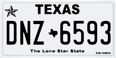 TX license plate DNZ6593