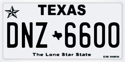 TX license plate DNZ6600