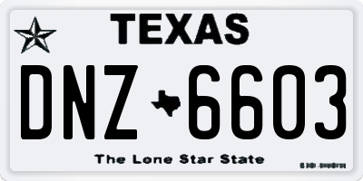 TX license plate DNZ6603