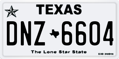 TX license plate DNZ6604