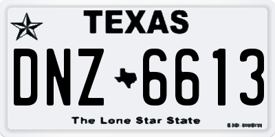 TX license plate DNZ6613