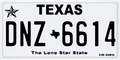 TX license plate DNZ6614