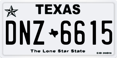 TX license plate DNZ6615