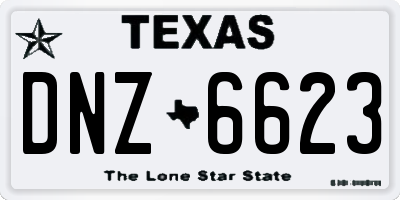TX license plate DNZ6623