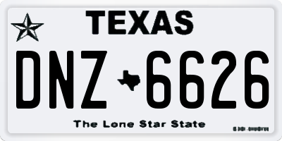 TX license plate DNZ6626