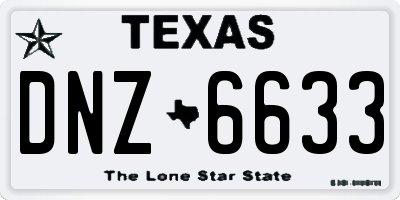 TX license plate DNZ6633