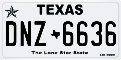 TX license plate DNZ6636