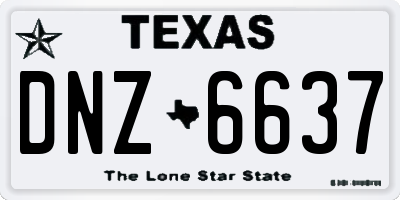 TX license plate DNZ6637