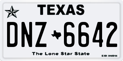 TX license plate DNZ6642