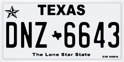 TX license plate DNZ6643