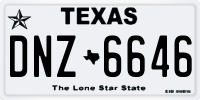 TX license plate DNZ6646