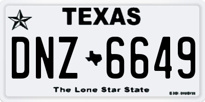 TX license plate DNZ6649