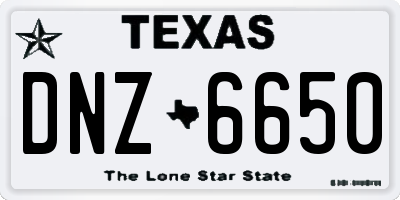 TX license plate DNZ6650